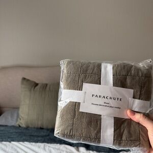 Three Parachute Linen Box Quilted Euro Shams